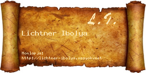 Lichtner Ibolya névjegykártya